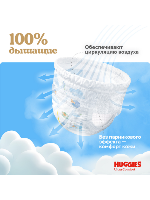 Подгузники-трусики Huggies Ultra Comfort для мальчиков №5 12-17кг, 84шт