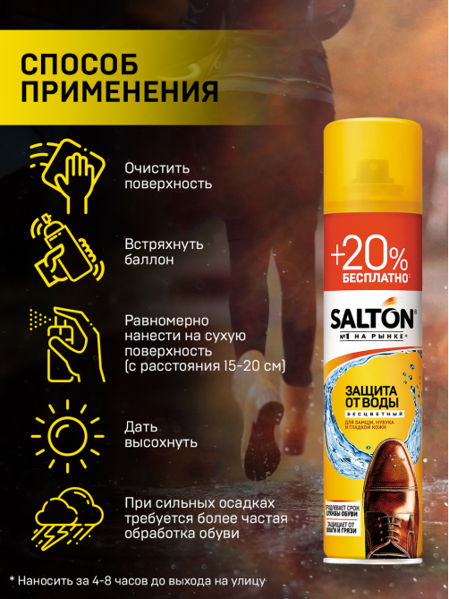 Защита от воды Salton для кожи и ткани, 300мл