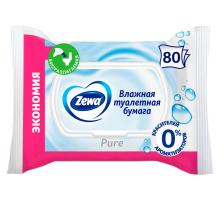 Влажная туалетная бумага Zewa Pure, 80 листов