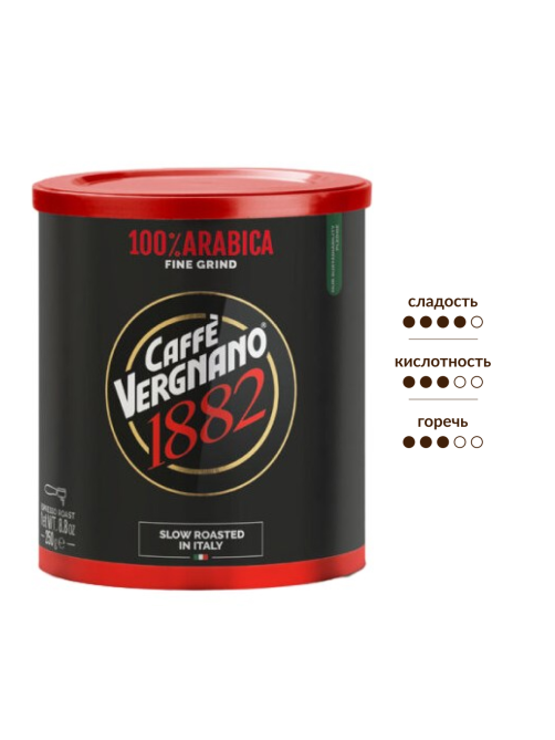 Кофе Vergnano Эспрессо арабика молотый, 250г