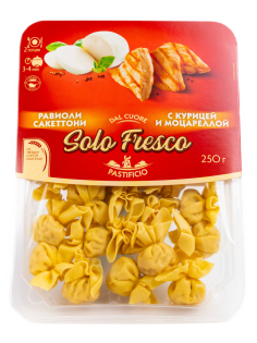 Равиоли Solo Fresco с курицей и моцареллой, 250г
