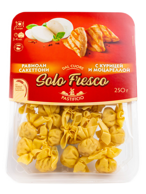 Равиоли Solo Fresco с курицей и моцареллой, 250г