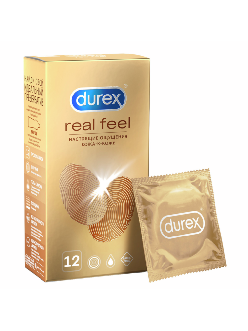 Презервативы Durex Real Feel для естественных ощущений безлатексные, 12шт