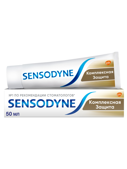 Зубная паста Sensodyne Комплексная защита для чувствительных зубов мятная с фтором, 50мл