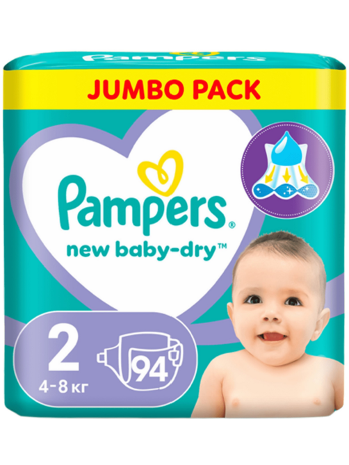 Подгузники для новорожденных Pampers New Baby-Dry mini 4-8кг, 94шт