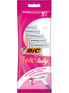 Бритва одноразовая женская BIC Twin Lady 2 лезвия 5 пастельных тонов, 5 шт
