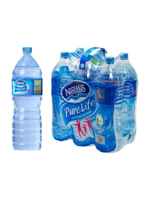 Вода Nestle Pure Life питьевая артезианская негазированная, 2л x 6 шт
