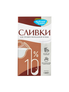 Сливки Чудское озеро ультрапастеризованные 10%, 1л