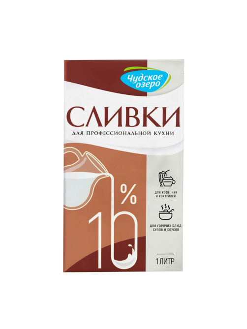 Сливки Чудское озеро ультрапастеризованные 10%, 1л