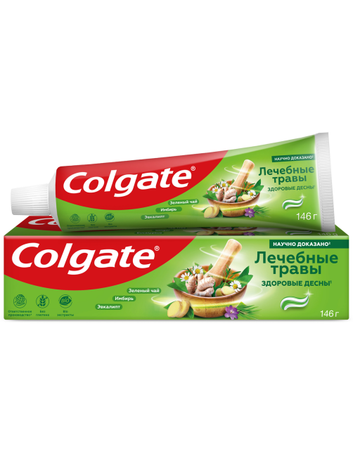 Зубная паста Colgate Лечебные травы отбеливающая с натуральными ингредиентами для здоровья зубов и десен, 100мл