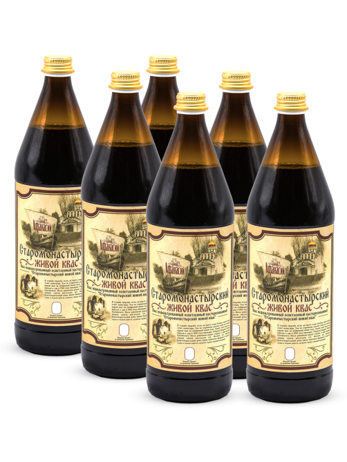 Квас Афанасий Старомонастырский живой, 1л x 6 шт