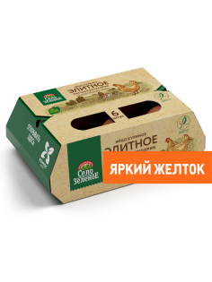 Яйцо куриное Село Зеленое Элитное коричневое столовое СВ яркий желток, 6шт