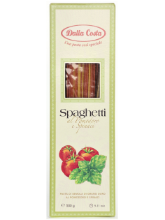 Макароны спагетти Dalla Costa Spaghetti Al Pomodoro E Spinaci с томатами и шпинатом, 500г