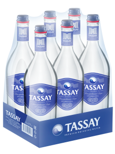Вода Tassay минеральная газированная стекло, 750мл x 6 шт