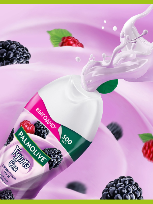 Крем-гель для душа Palmolive Гурмэ Спа ежевичный мусс, 500мл