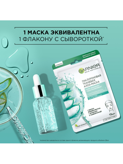 Маска для лица Garnier Skin Naturals Гиалуроновая тканевая, 33г