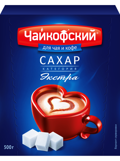 Сахар Чайкофский белый кусковой экстра, 500г