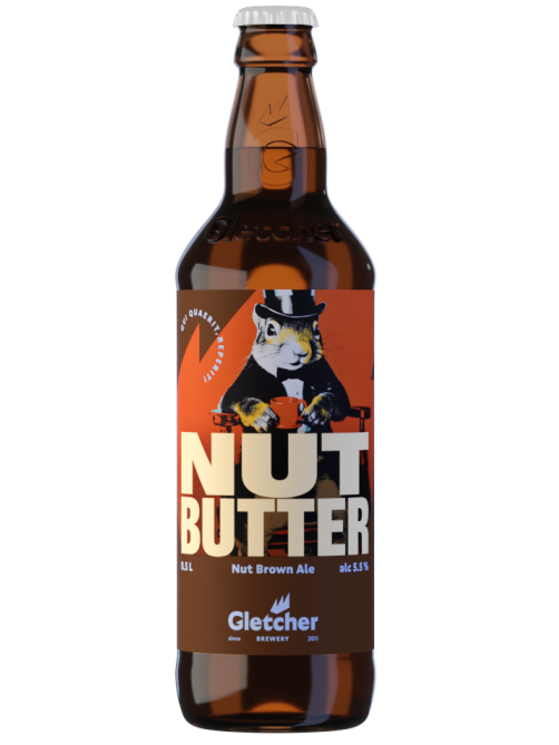 Пивной напиток Gletcher Nut Butter Эль темное, 0.5л
