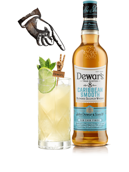 Виски шотландский Dewar's Caribbean Smooth 8 лет, 0.7л