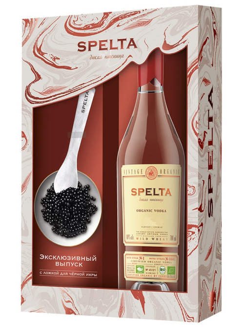 Водка Спельта Organic и ложка в подарочной упаковке, 0.5л