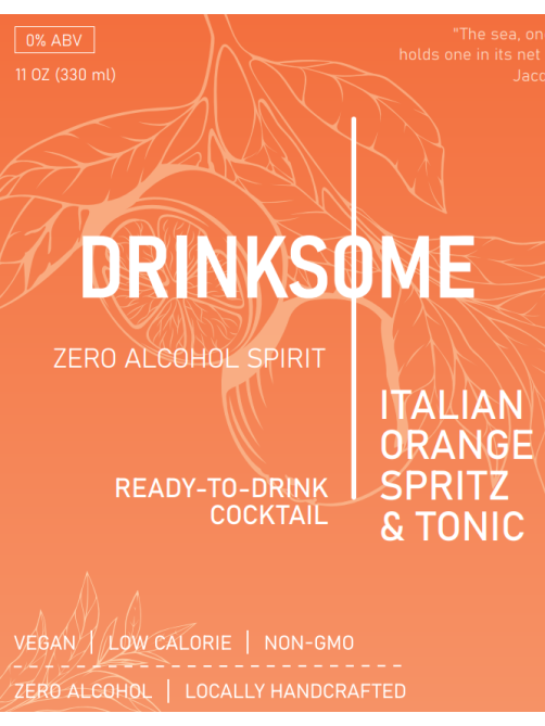Напиток безалкогольный Drinksome Italian Orange Spritz&Tonic Италиан Оранж Спритц и Тоник газированный, 330мл