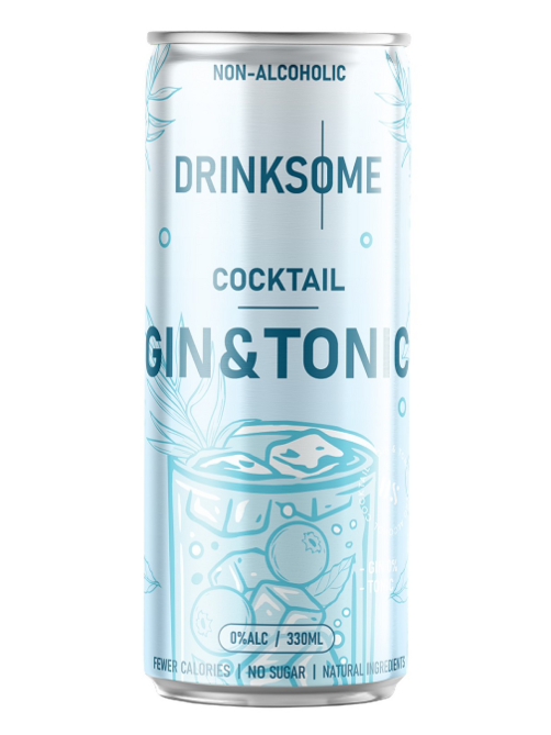 Напиток безалкогольный Drinksome Cocktail Gin&Tonic Коктейль Джин и Тоник газированный, 330мл