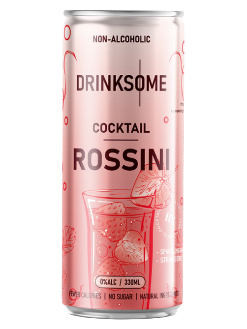 Напиток безалкогольный Drinksome Cocktail Rossini Коктейль Россини газированный, 330мл