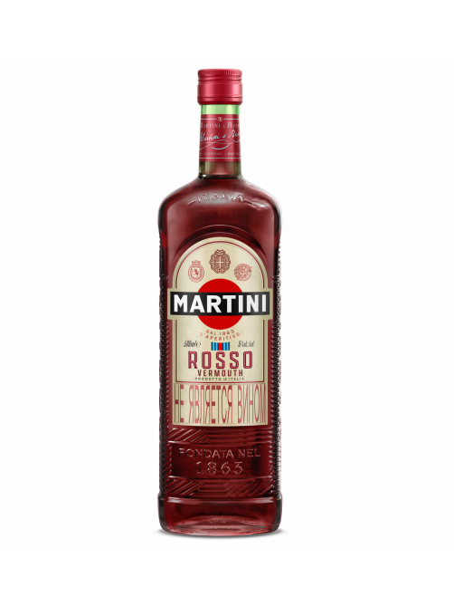 Напиток виноградосодержащий Martini Rosso из виноградного сырья красный сладкий, 0.5л