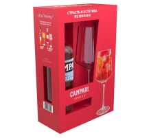 Ликер десертный Campari в подарочной упаковке с бокалом, 0.7л