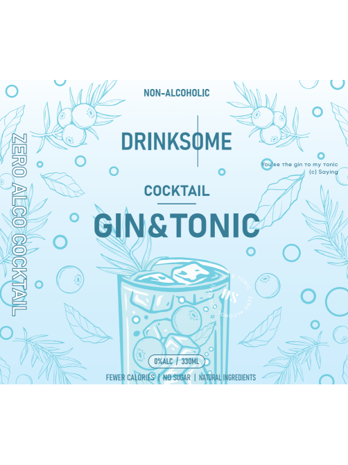 Напиток безалкогольный Drinksome Cocktail Gin&Tonic Коктейль Джин и Тоник газированный, 330мл