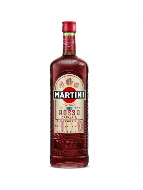 Напиток виноградосодержащий Martini Rosso из виноградного сырья красный сладкий, 1л