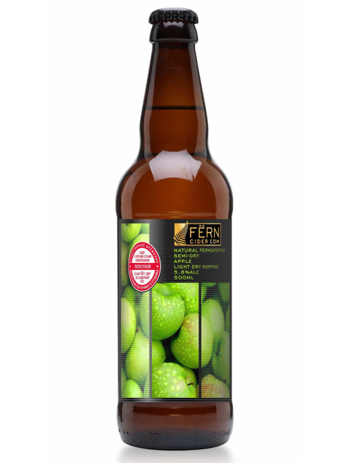Сидр Fern яблочный полусухой, 0.5л