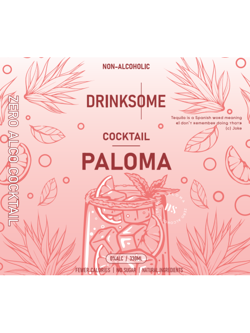 Напиток безалкогольный Drinksome Cocktail Paloma Коктейль Палома газированный, 330мл