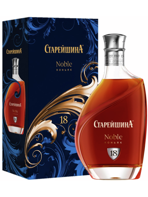 Коньяк Старейшина 18 лет в подарочной упаковке, 0.5л