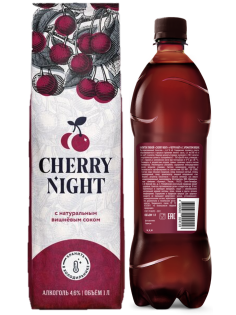 Пивной напиток Cherry Night с ароматом вишни Эль светлый, 1л