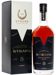 Коньяк Кубань 8 лет в подарочной упаковке, 0.5л
