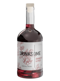 Напиток безалкогольный Drinksome Cocktail Premix Cranberries and Spices Кордиал Клюква со специями негазированный, 0.7л