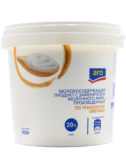 aro Продукт сметанный 20%, 900г
