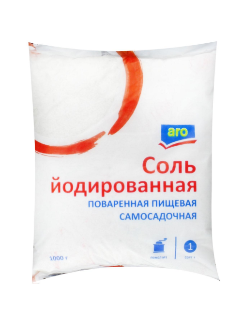 aro Соль пищевая йодированная пищевая, 1кг