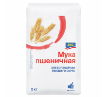 aro Мука пшеничная хлебопекарная высший сорт, 2кг