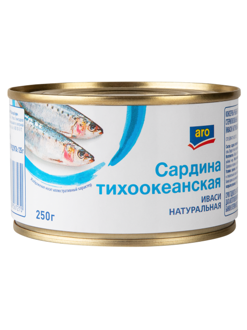aro Сардина тихоокеанская Иваси натуральная, 250г