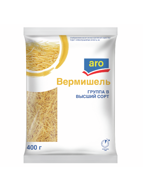 aro Макароны вермишель высший сорт, 400г