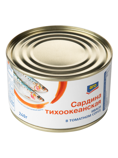 aro Сардина тихоокеанская иваси в томатном соусе, 240г