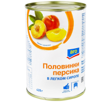 aro Персики половинки в легком сиропе, 420г
