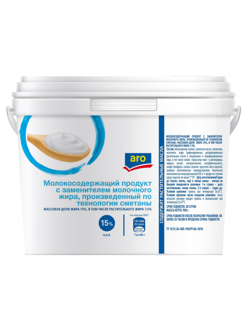 aro Продукт сметанный 15%, 900г