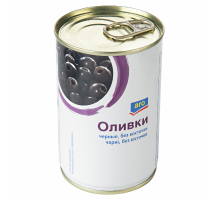 aro Оливки черные без косточки, 300г