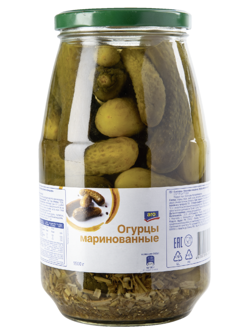 aro Огурцы маринованные, 1.5кг