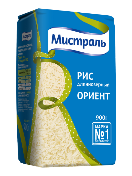 Крупа рис Мистраль Ориент длиннозерный, 900г