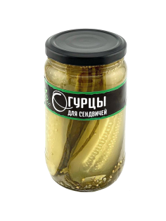 Огурцы маринованные EcoFood Для сэндвичей, 350г