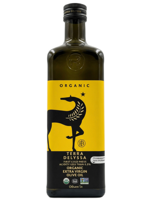 Масло оливковое Terra Delyssa Extra Virgin Organic нерафинированное, 1л